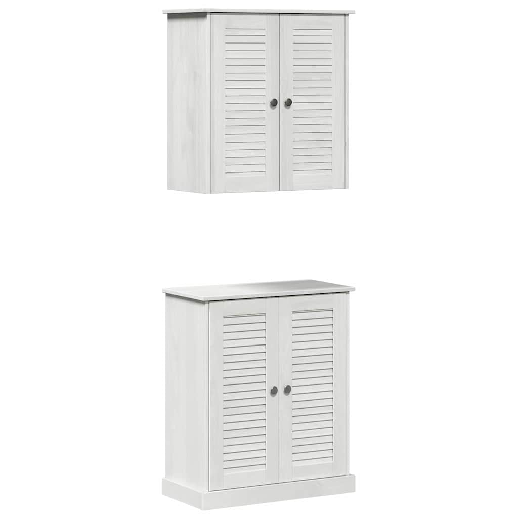 Badezimmermöbel-Set 2 pcs Weiß und Antikweiß 67,5 x 34 x 80 cm