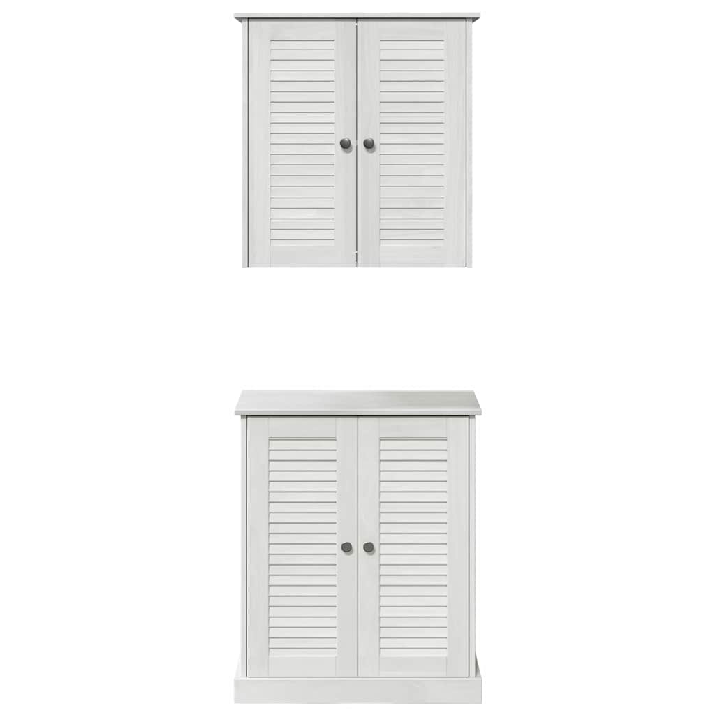 Badezimmermöbel-Set 2 pcs Weiß und Antikweiß 67,5 x 34 x 80 cm