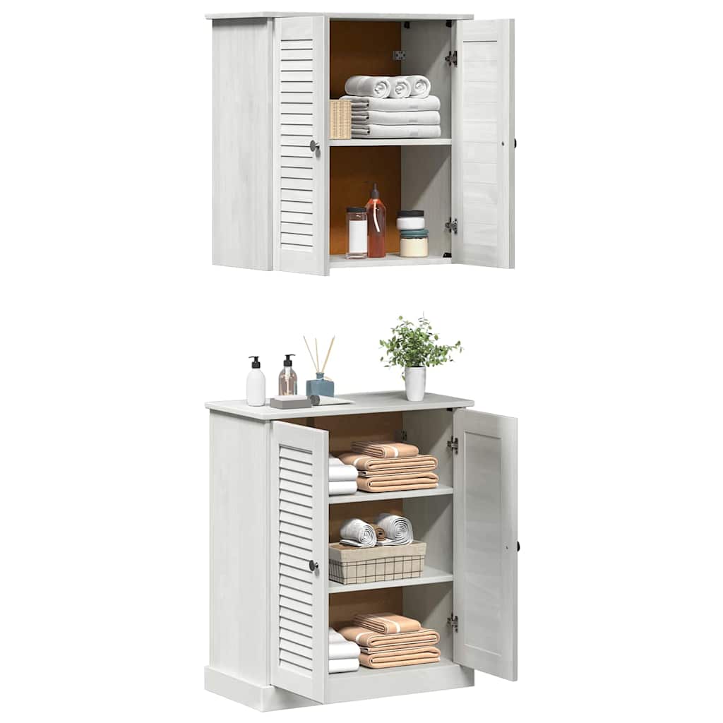 Badezimmermöbel-Set 2 pcs Weiß und Antikweiß 67,5 x 34 x 80 cm