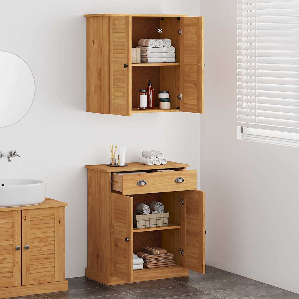 Badezimmermöbel-Set mit Regal VIGO 2 pcs Braun und Honigbraun