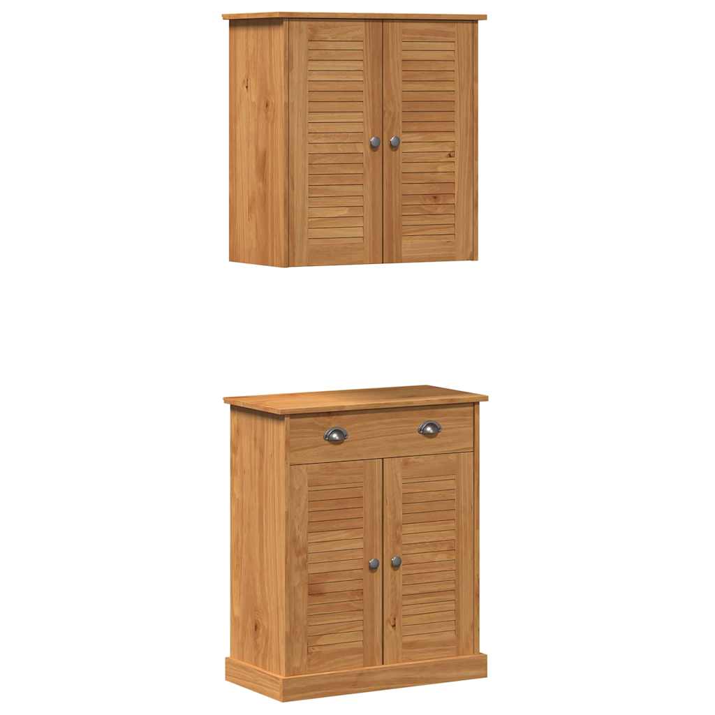 Badezimmermöbel-Set mit Regal VIGO 2 pcs Braun und Honigbraun