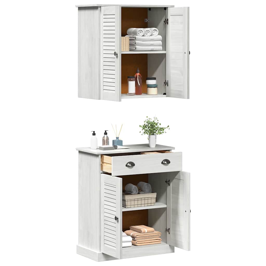 Badezimmermöbel-Set mit Regal VIGO 2 pcs Weiß und Antikweiß