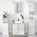 Badezimmermöbel-Set VIGO 5 pcs Antik Weiß Massives Kiefernholz