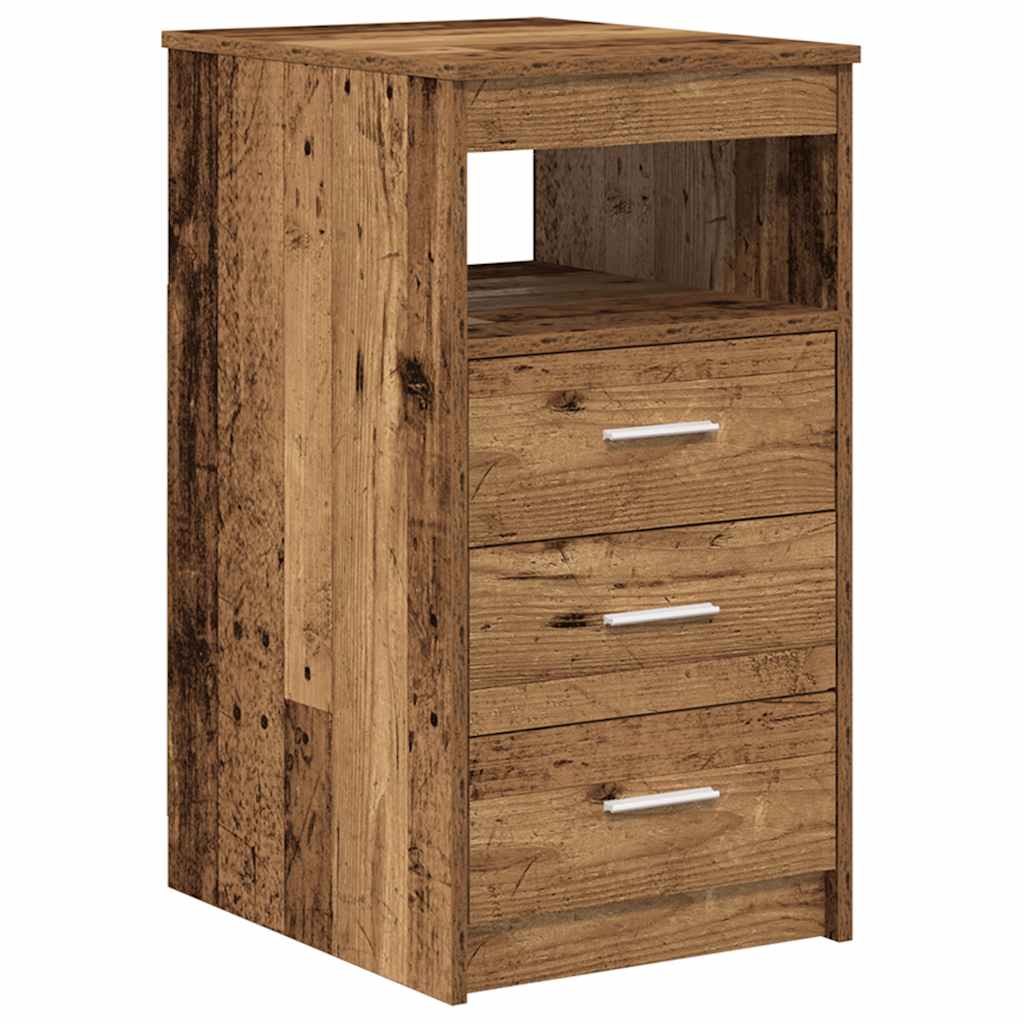 Schreibtisch mit Unterschrank Altholz Holzwerkstoff