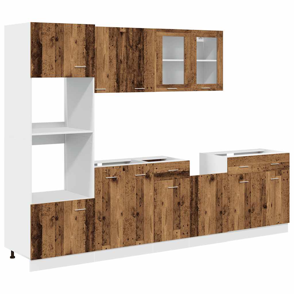 7-tlg. Küchenschrank-Set Lyon Altholz-Optik Holzwerkstoff