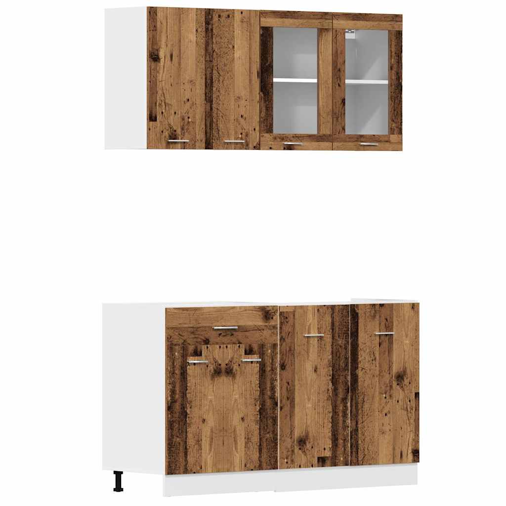 4-tlg. Küchenschrank-Set Lyon Altholz-Optik Holzwerkstoff