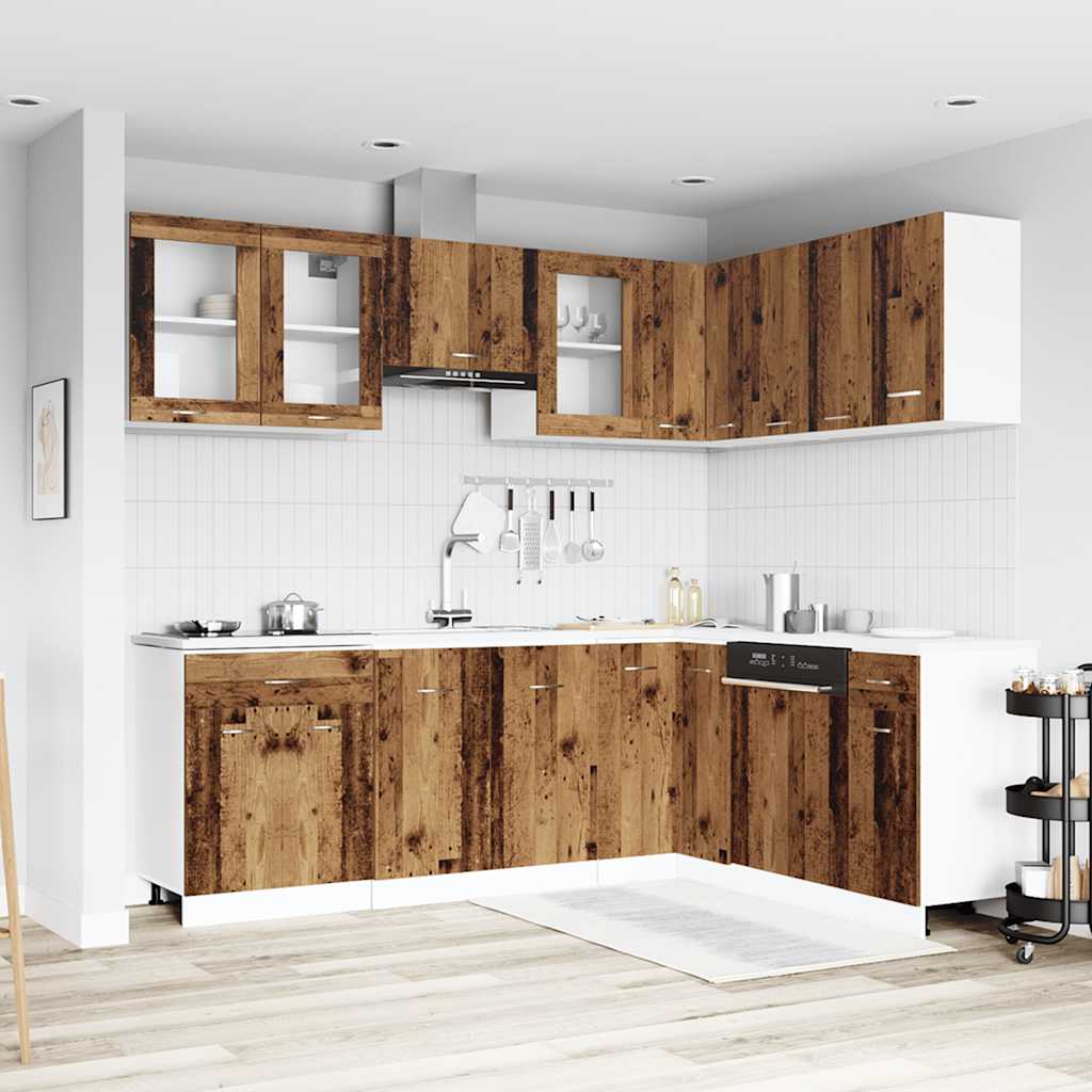 11-tlg. Küchenschrank-Set Lyon Altholz-Optik Holzwerkstoff
