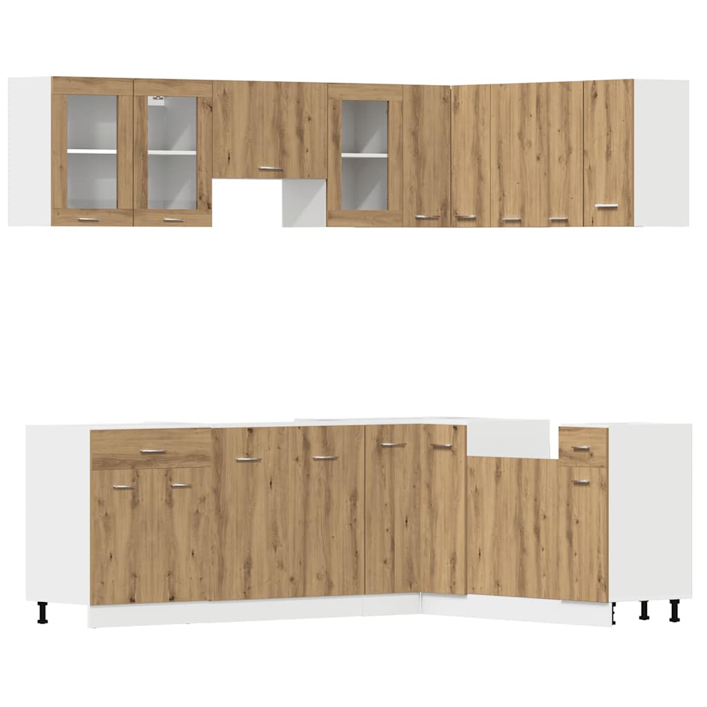 11-tlg. Küchenschrank-Set Lyon Artisan-Eiche Holzwerkstoff