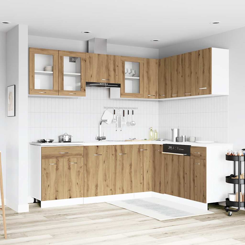 11-tlg. Küchenschrank-Set Lyon Artisan-Eiche Holzwerkstoff