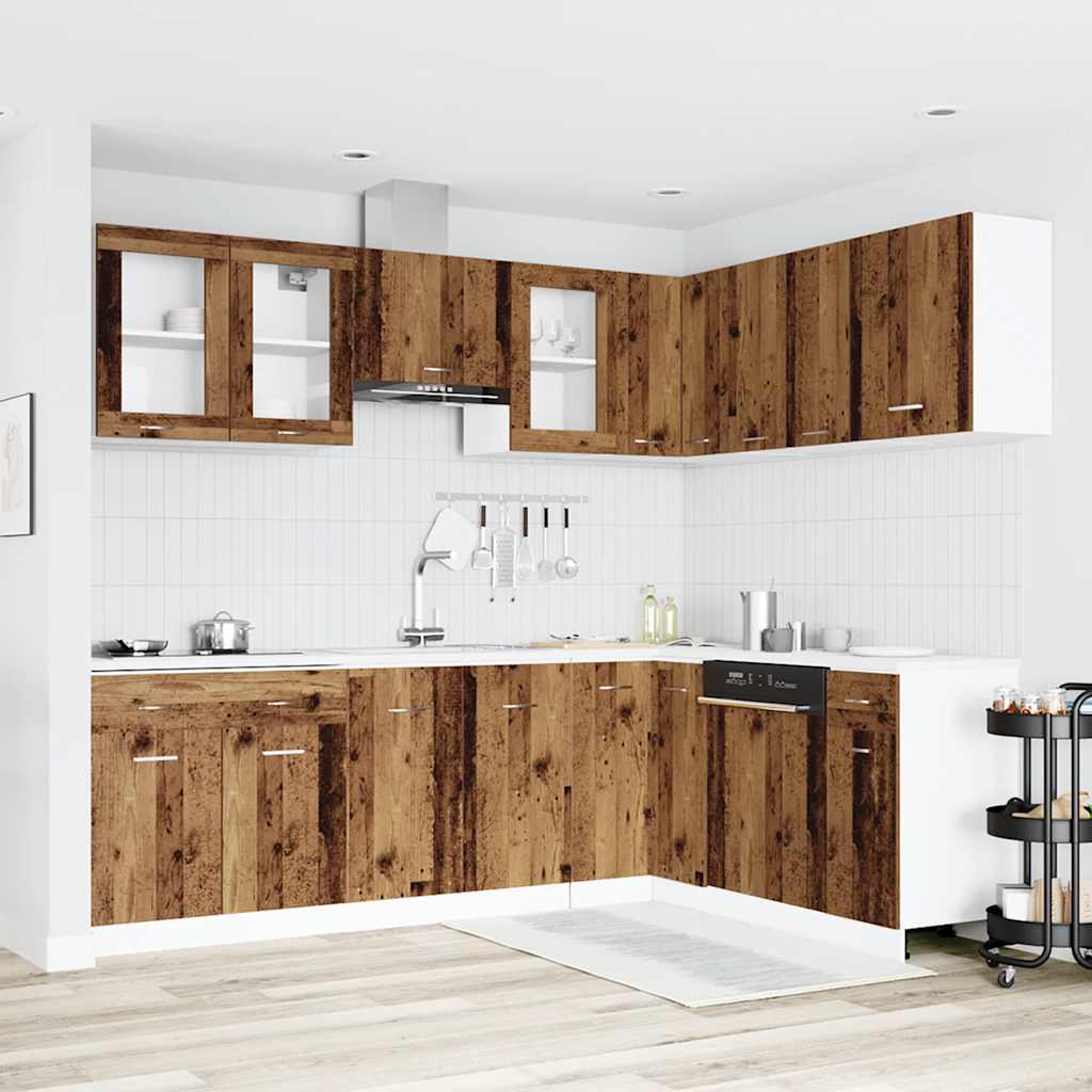 11-tlg. Küchenschrank-Set Lyon Altholz-Optik Holzwerkstoff