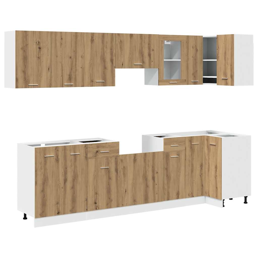 11-tlg. Küchenschrank-Set Lyon Artisan-Eiche Holzwerkstoff