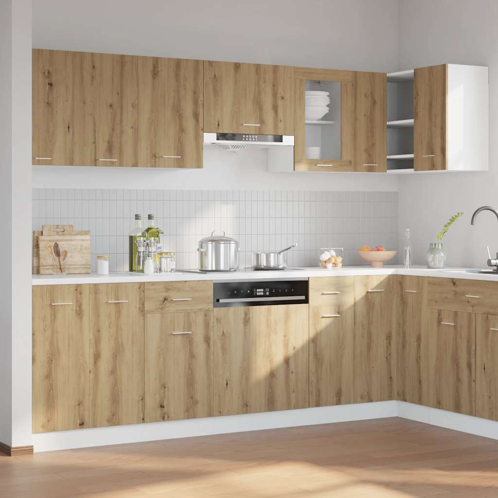 11-tlg. Küchenschrank-Set Lyon Artisan-Eiche Holzwerkstoff