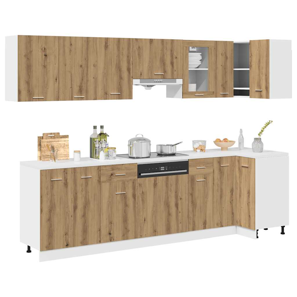 11-tlg. Küchenschrank-Set Lyon Artisan-Eiche Holzwerkstoff