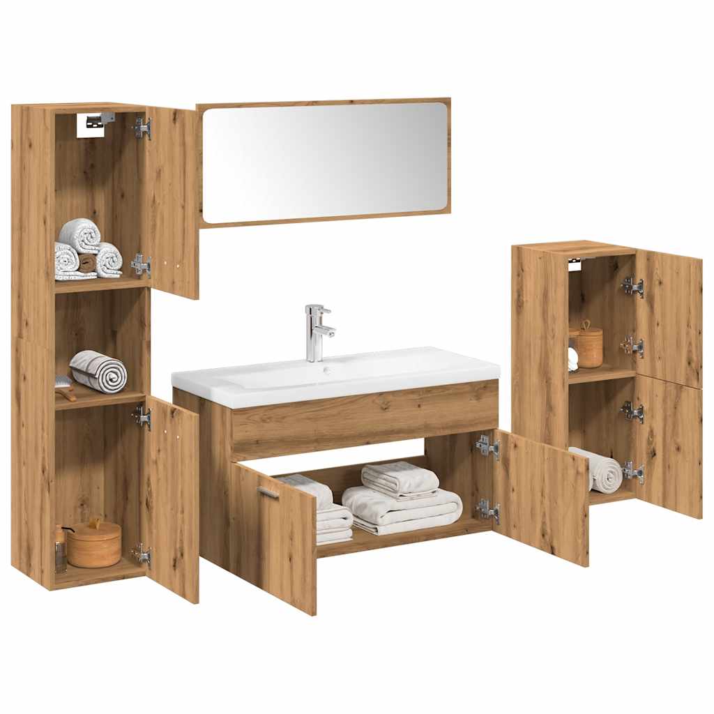 5-tlg. Badmöbel-Set Artisan-Eiche Holzwerkstoff