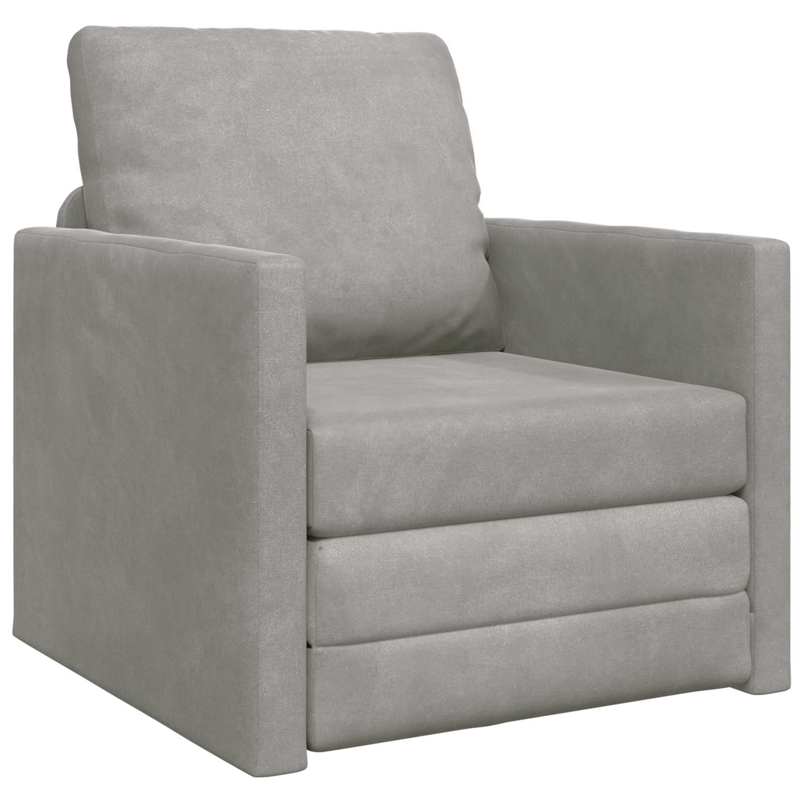 Schlafsofa Hellgrau 74 x 77 x 81 cm Samt
