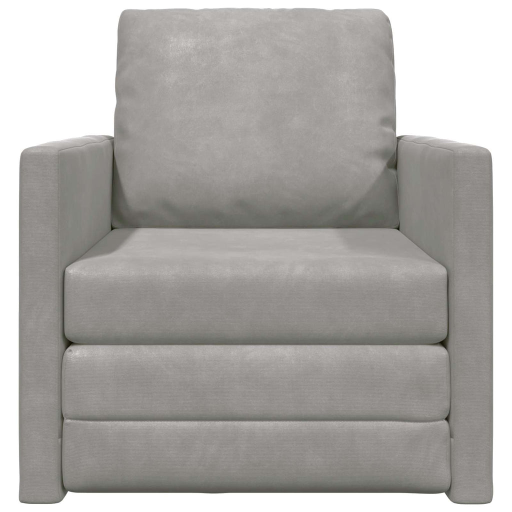 Schlafsofa Hellgrau 74 x 77 x 81 cm Samt