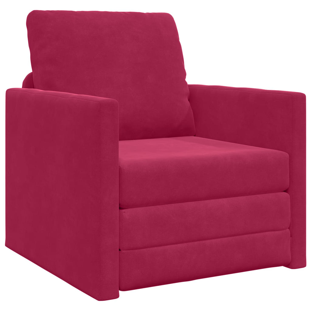 Schlafsofa Weinrot 74 x 77 x 81 cm Samt