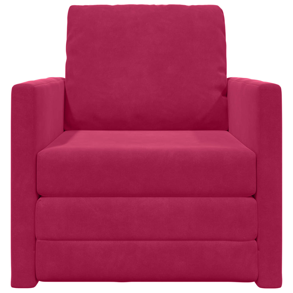 Schlafsofa Weinrot 74 x 77 x 81 cm Samt