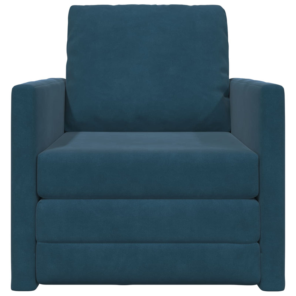 Schlafsofa Blau 74 x 77 x 81 cm Samt