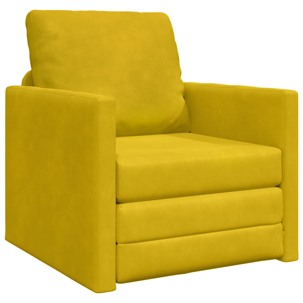 Schlafsofa Dunkelgelb 74 x 77 x 81 cm Samt