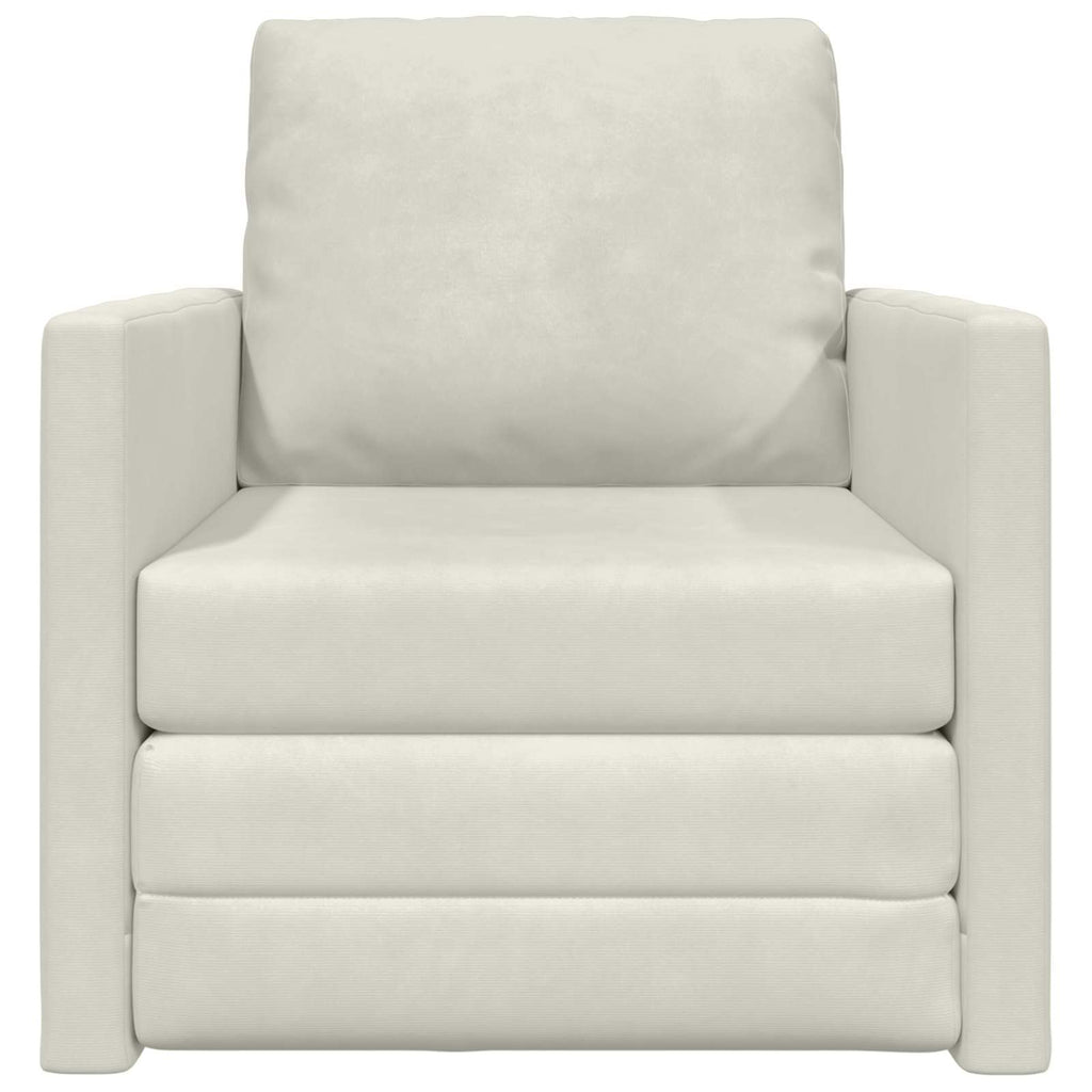 Schlafsofa Creme 74 x 77 x 81 cm Samt