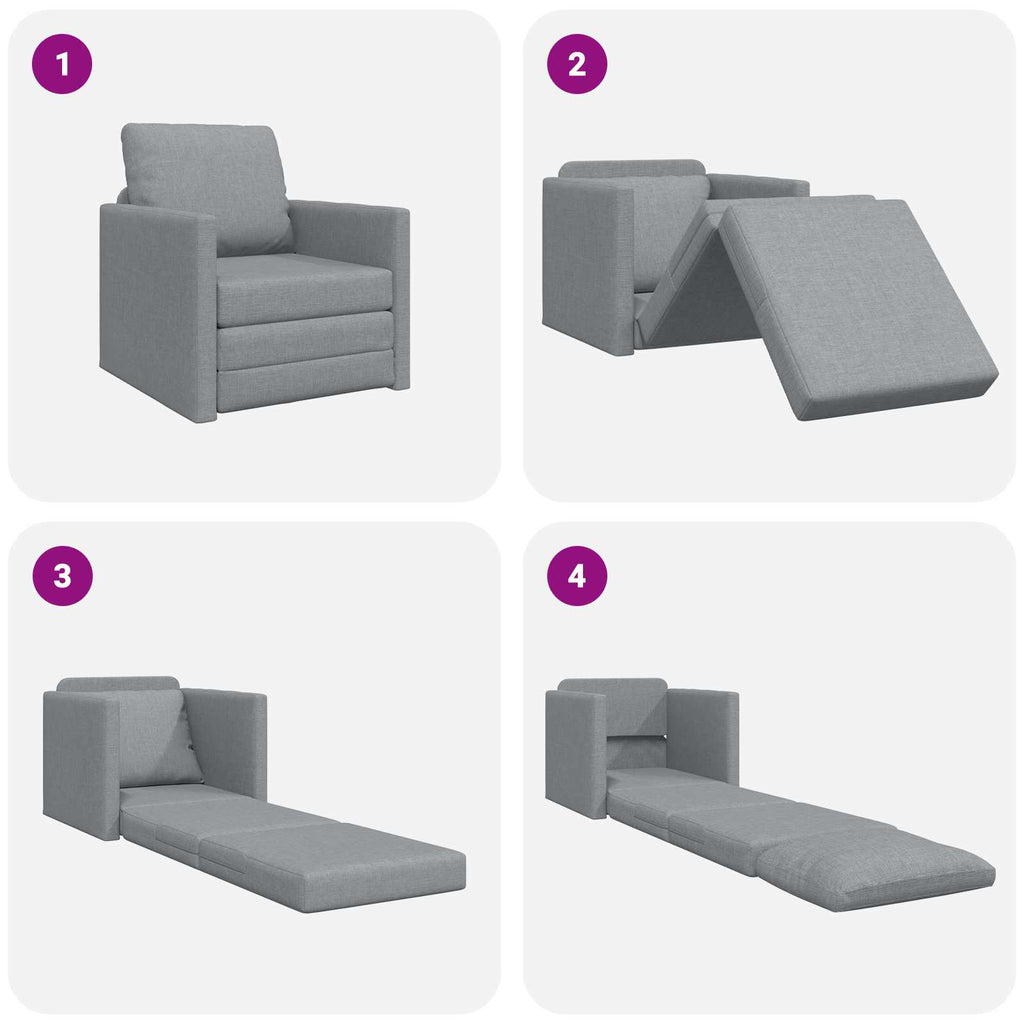 Schlafsofa 60cm Hellgrau Stoff