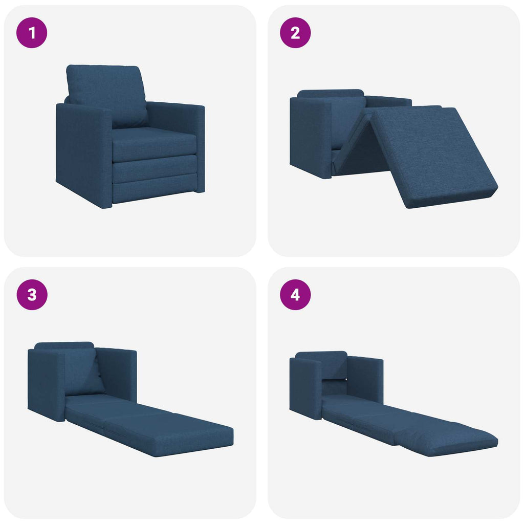 Schlafsofa Blau 74 x 77 x 81 cm Stoff