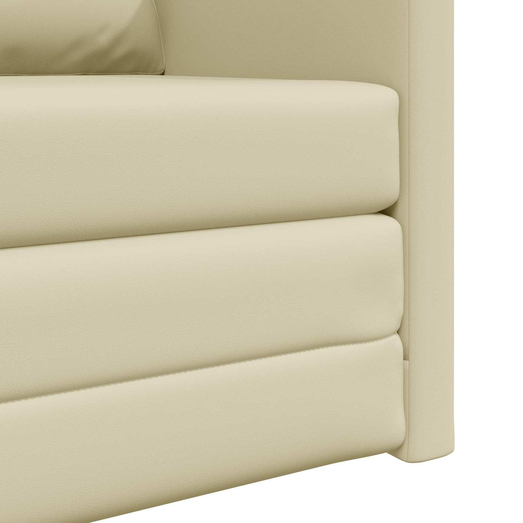 Schlafsofa 60cm Creme Kunstleder