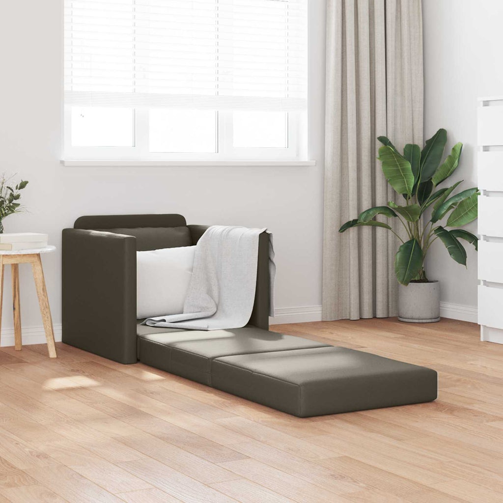 Schlafsofa 60cm Grau Kunstleder