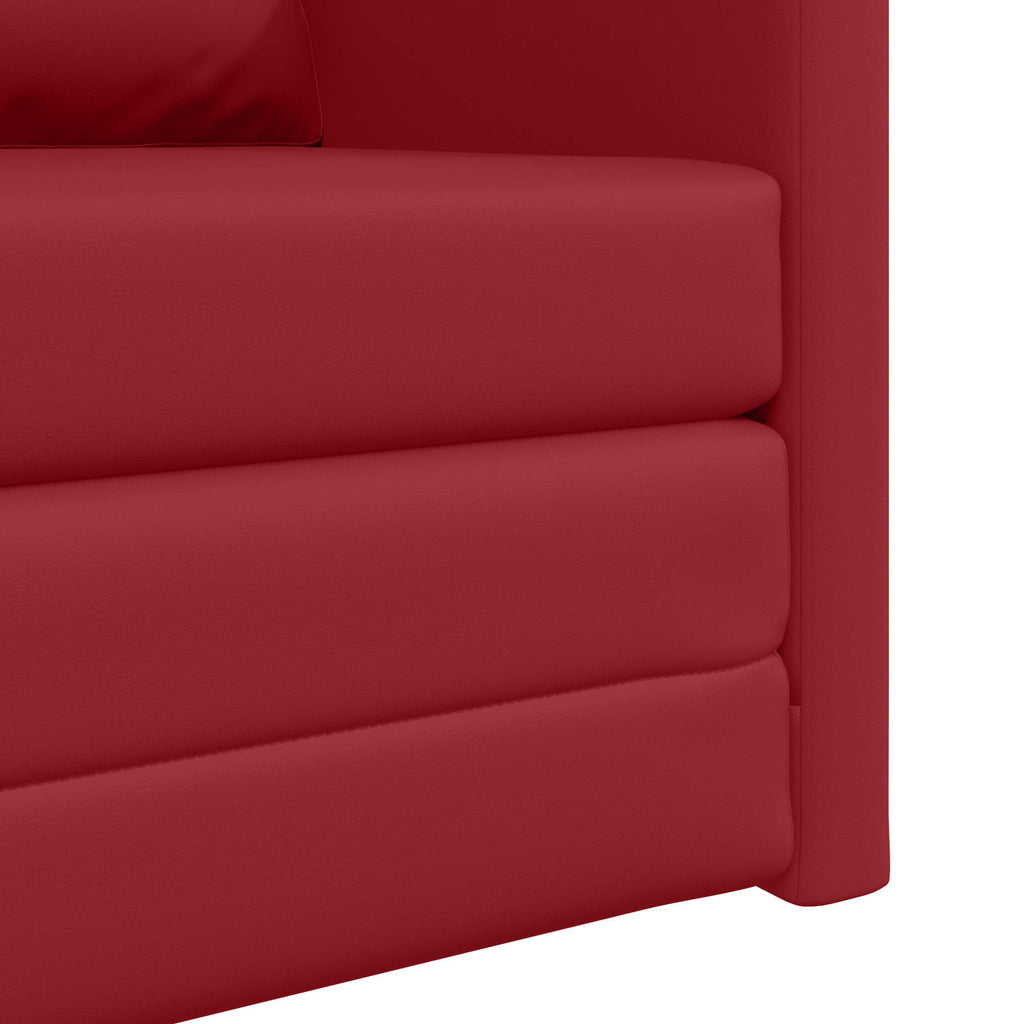 Schlafsofa 60cm Weinrot Kunstleder