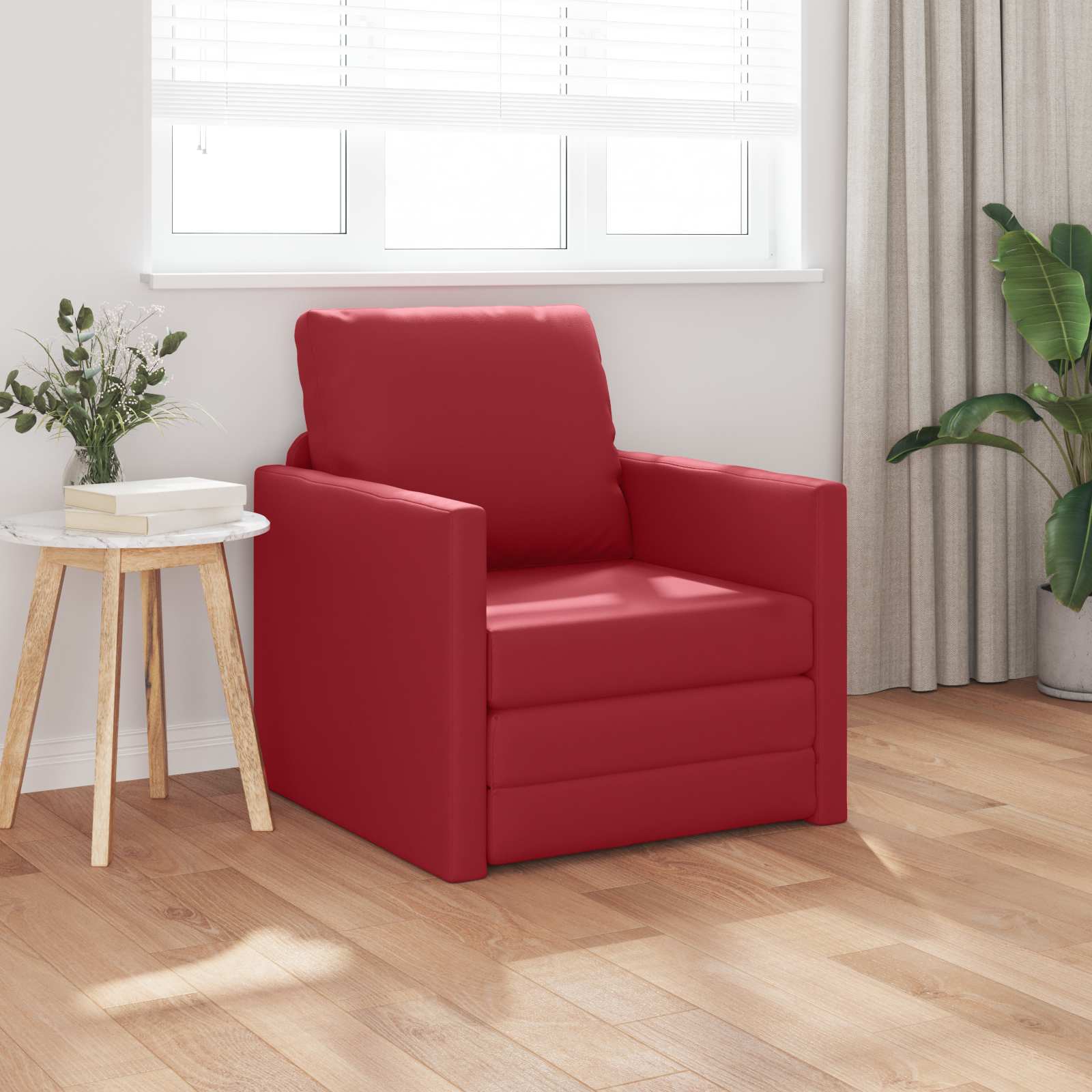 Schlafsofa 60cm Weinrot Kunstleder