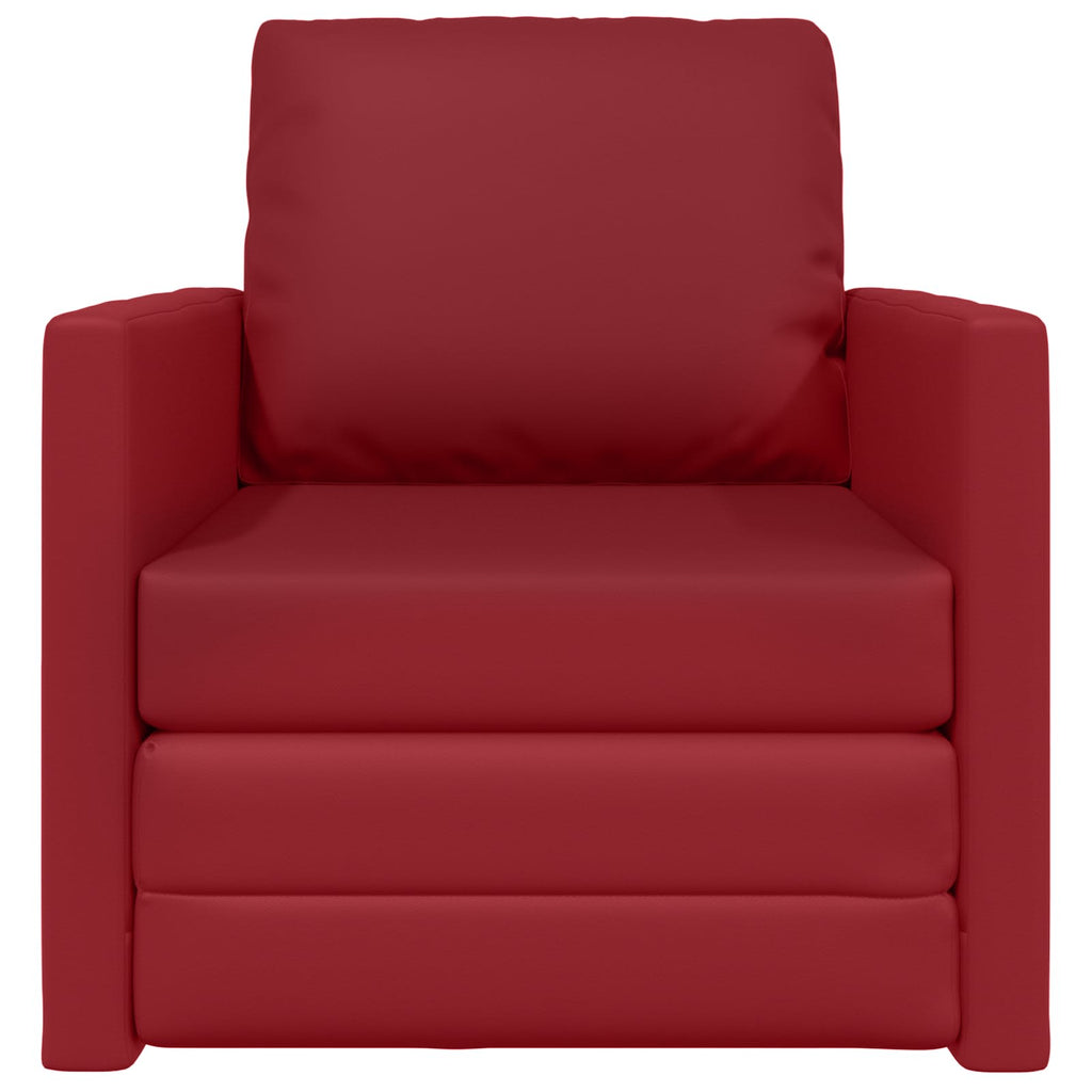 Schlafsofa 60cm Weinrot Kunstleder