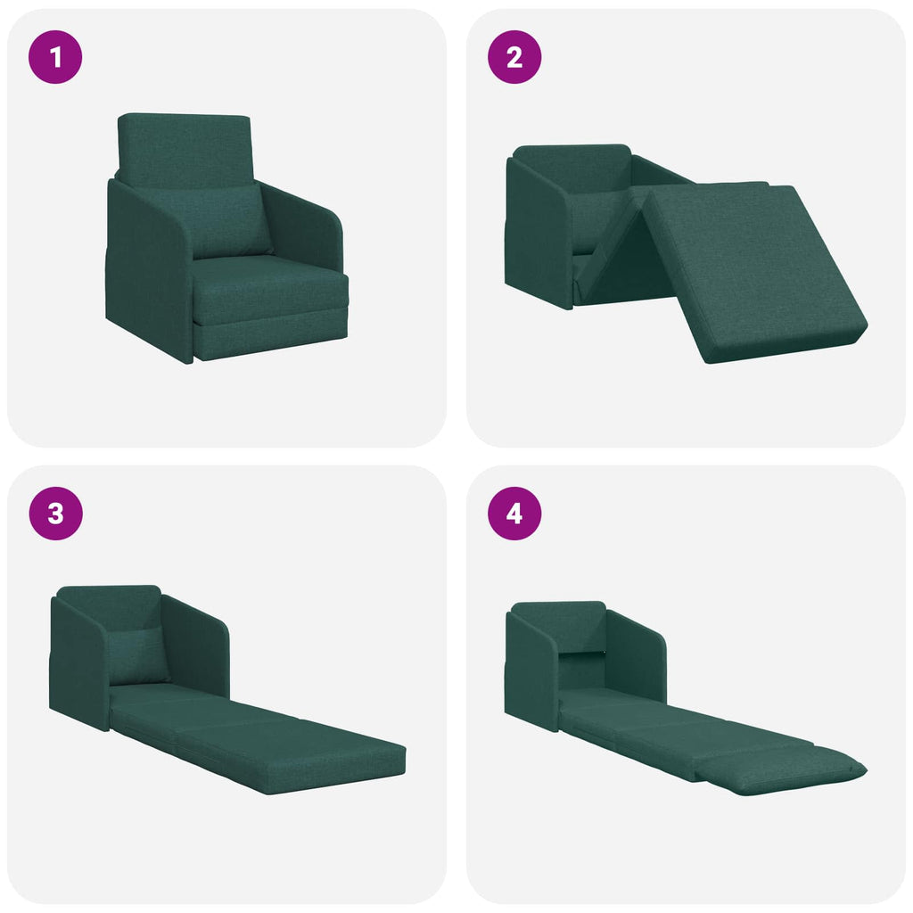 Schlafsofa Dunkelgrün 65 x 80 x 83 cm Stoff