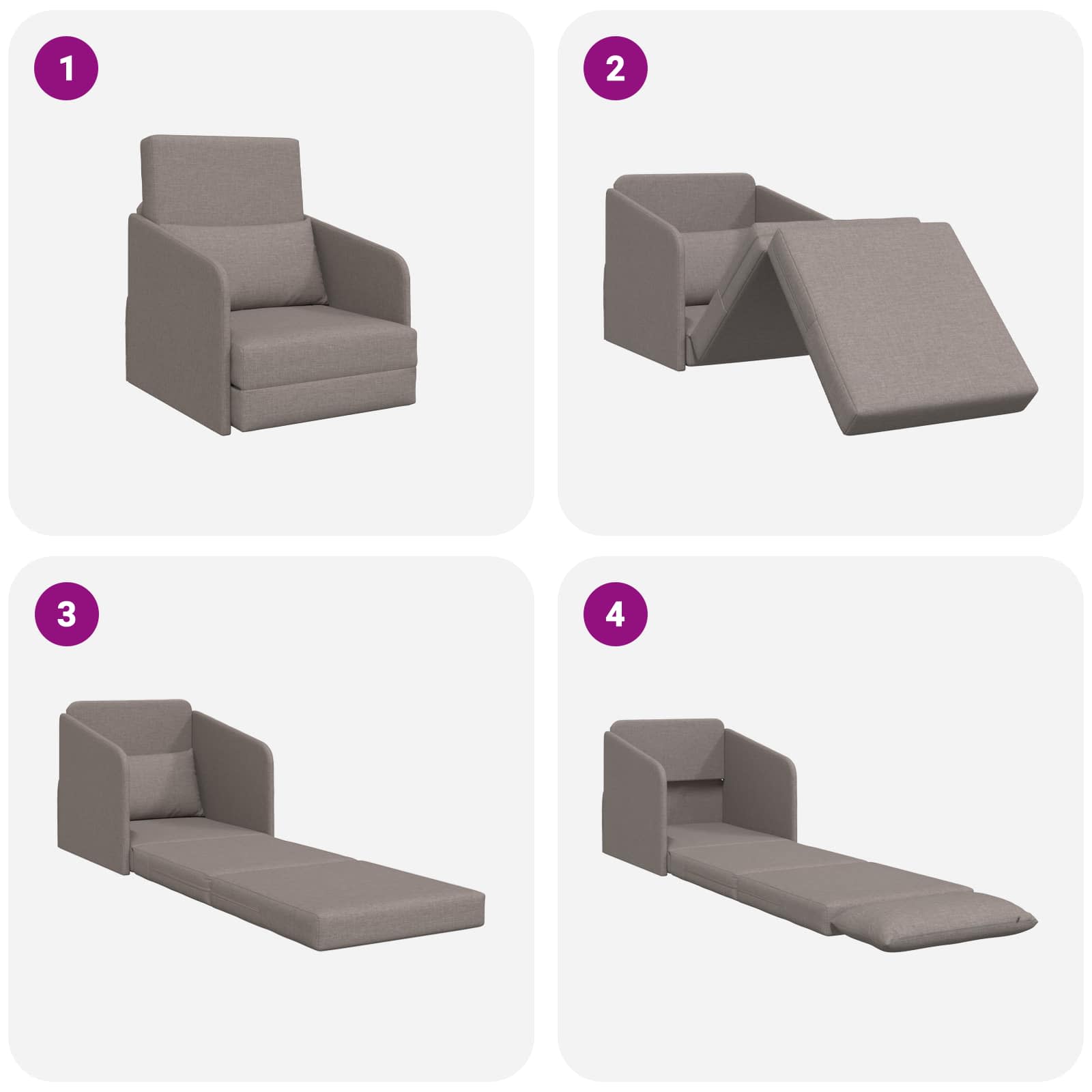Schlafsofa Taupe 65 x 80 x 83 cm Stoff