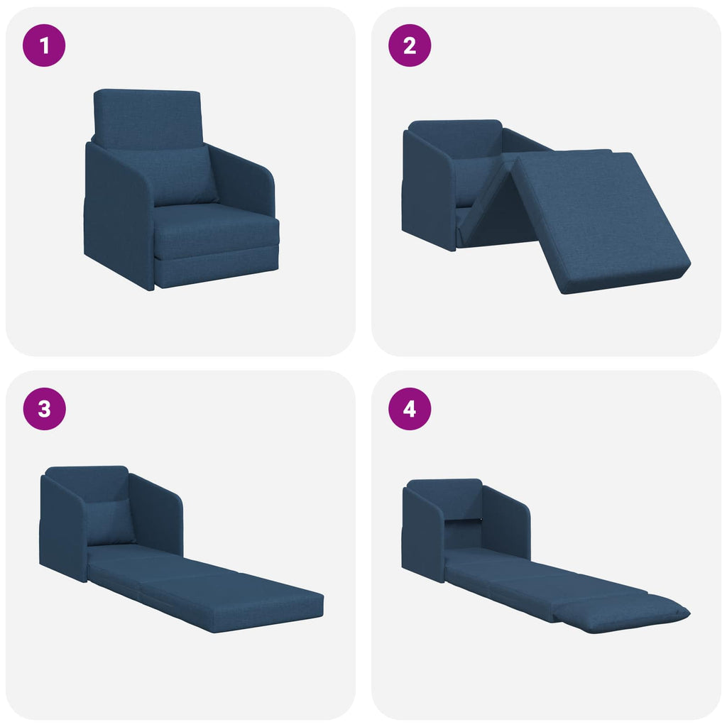 Schlafsofa Blau 65 x 80 x 83 cm Stoff