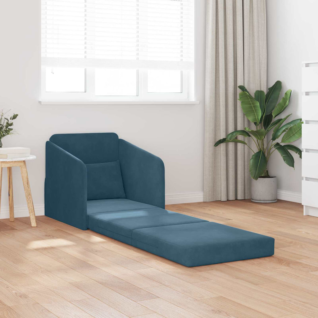 Schlafsofa Blau 65 x 80 x 83 cm Samt