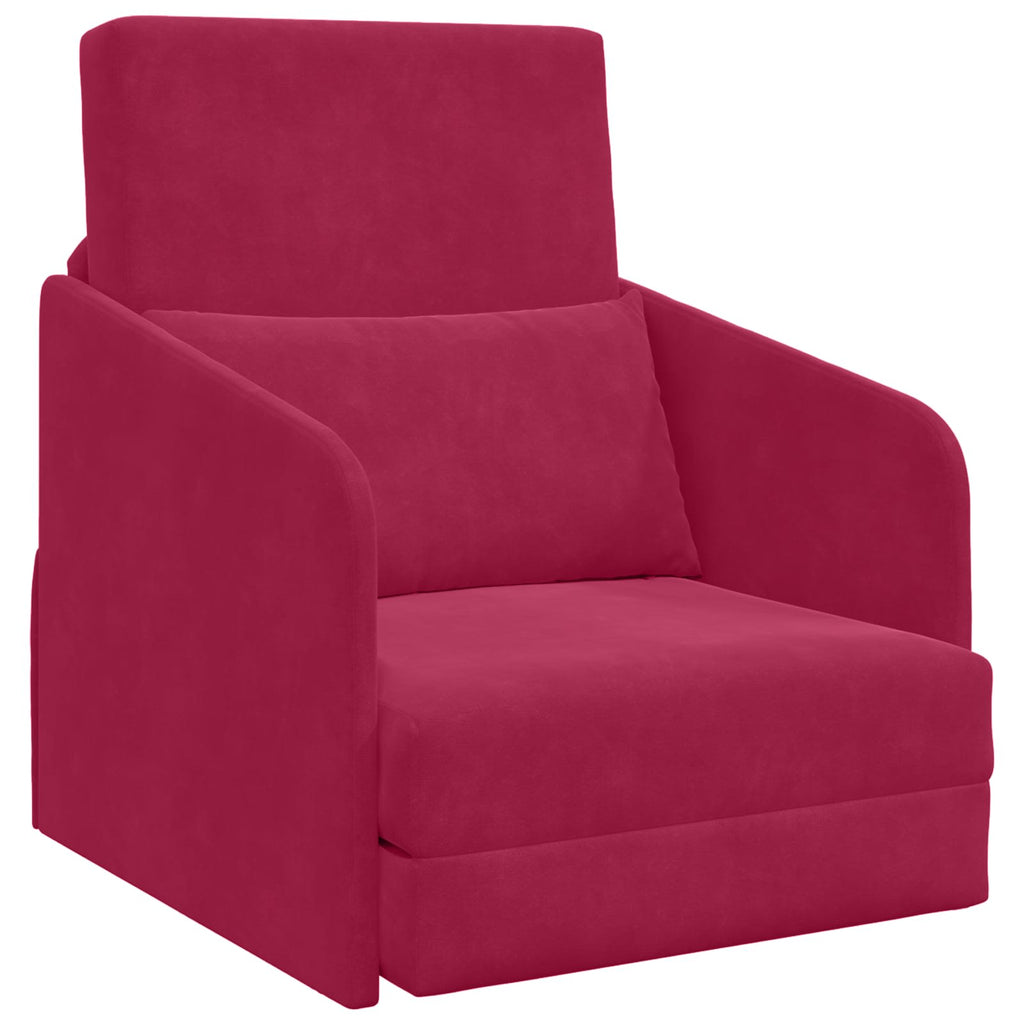 Schlafsofa Weinrot 65 x 80 x 83 cm Samt
