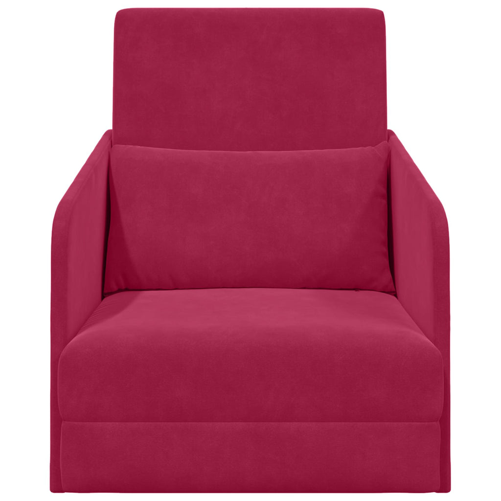 Schlafsofa Weinrot 65 x 80 x 83 cm Samt