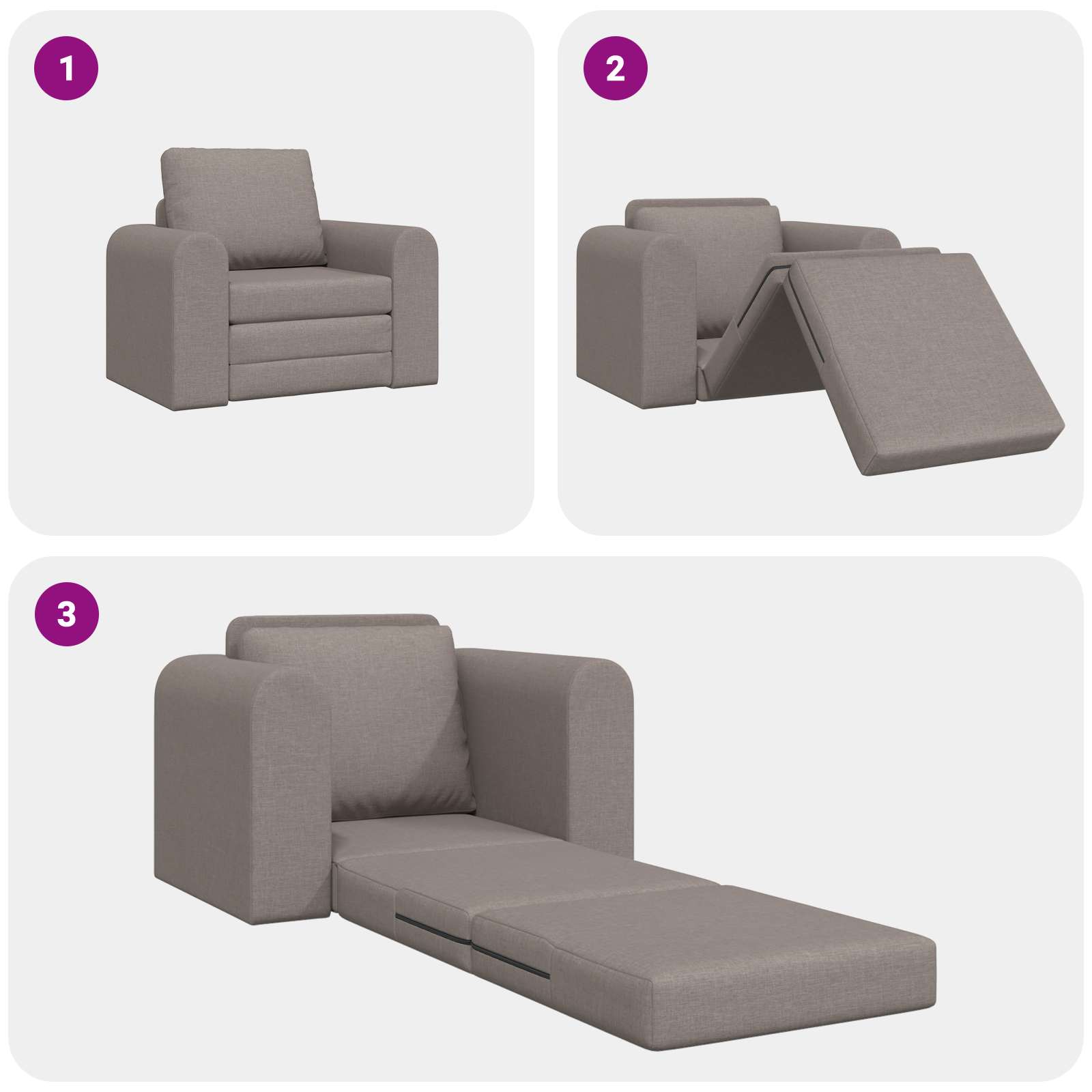 Schlafsofa Taupe 98 x 71 x 83 cm Stoff