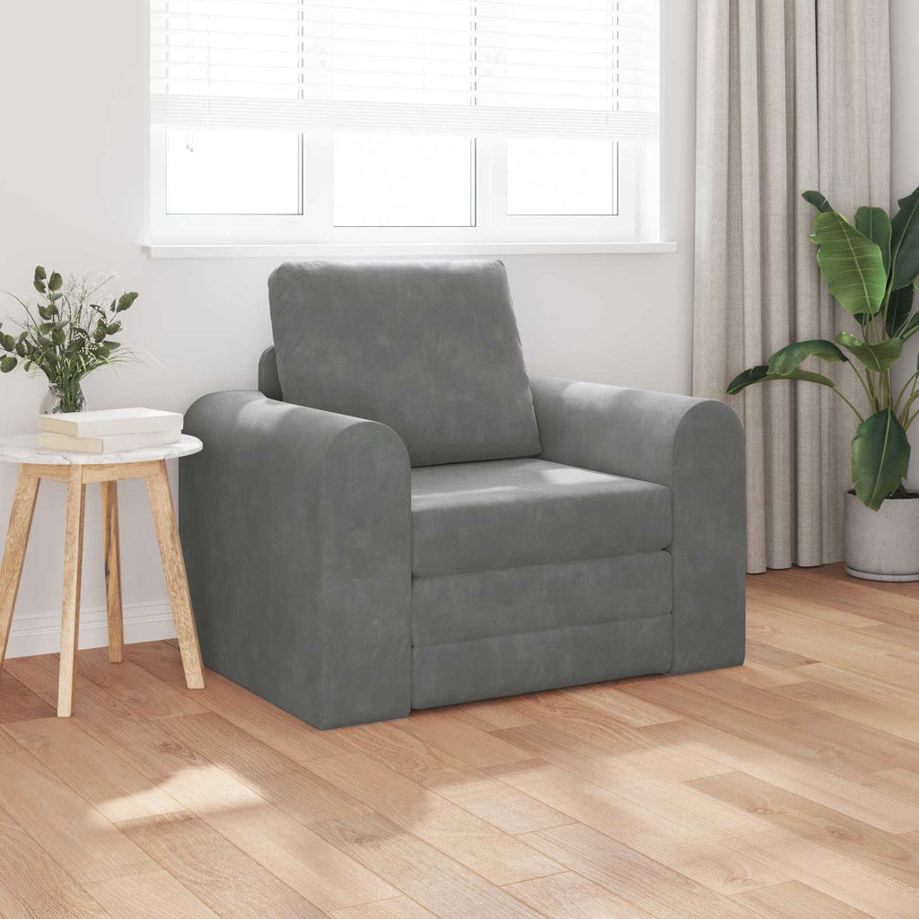 Schlafsofa Dunkelgrau 98 x 71 x 83 cm Samt