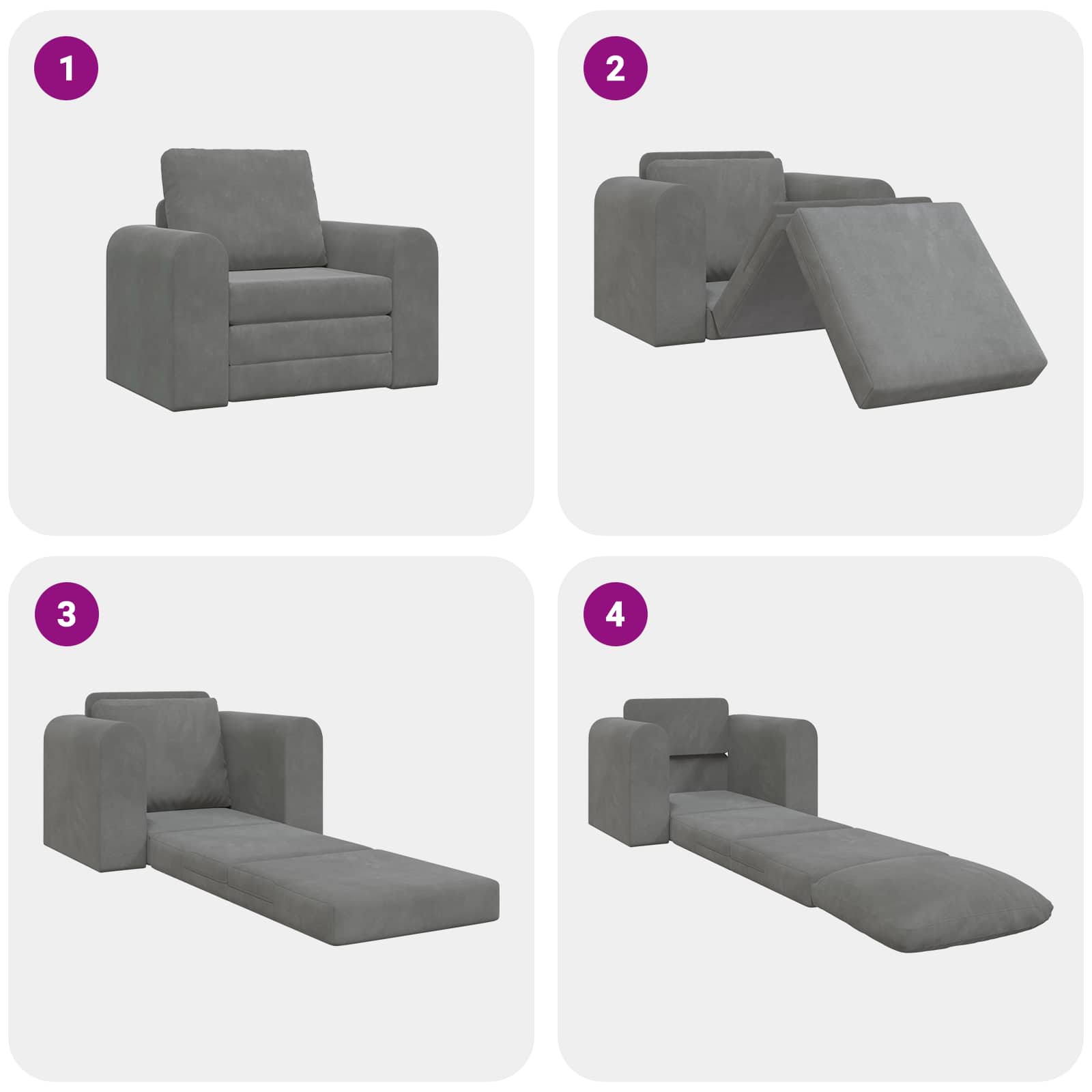 Schlafsofa Dunkelgrau 98 x 71 x 83 cm Samt