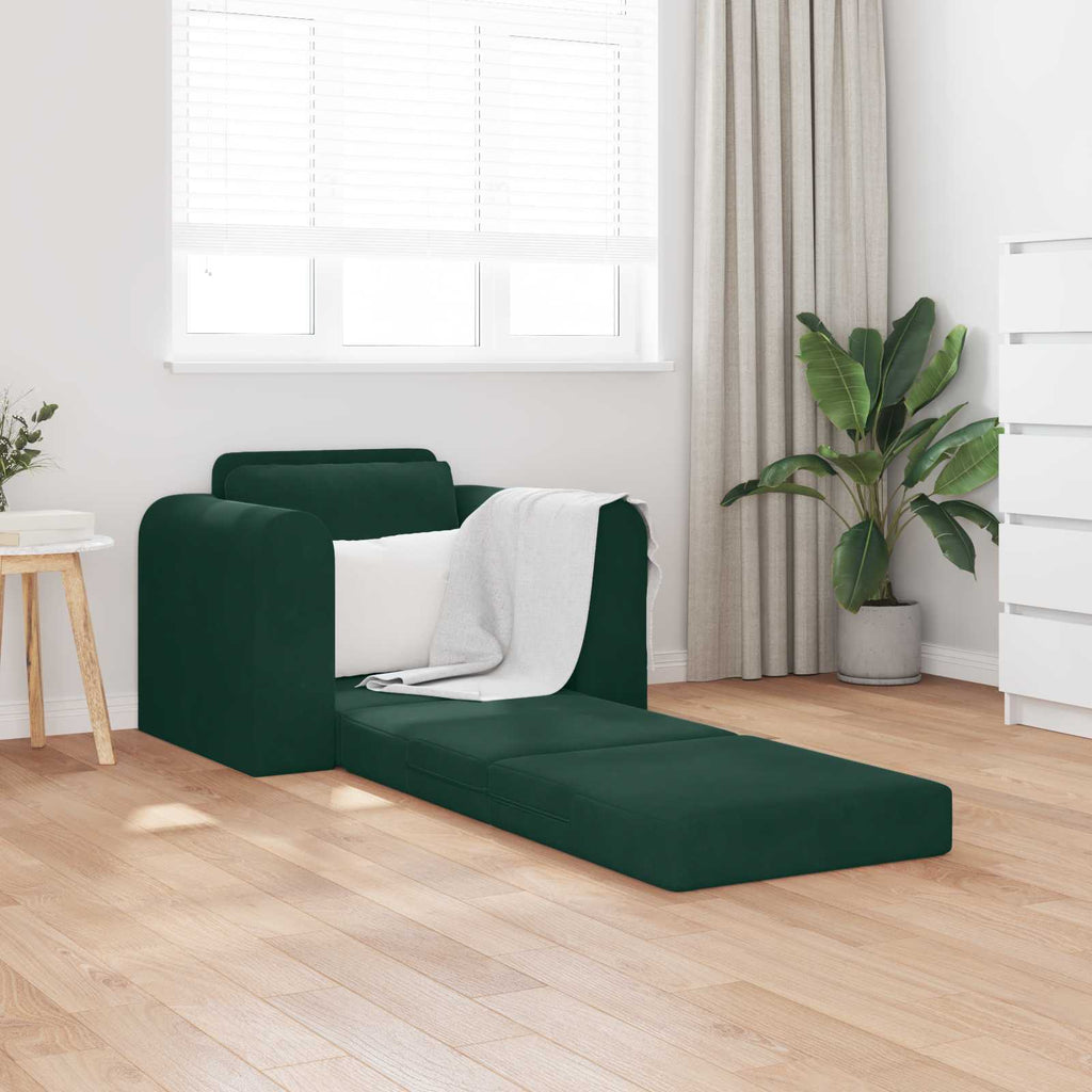 Schlafsofa Dunkelgrün 98 x 71 x 83 cm Samt