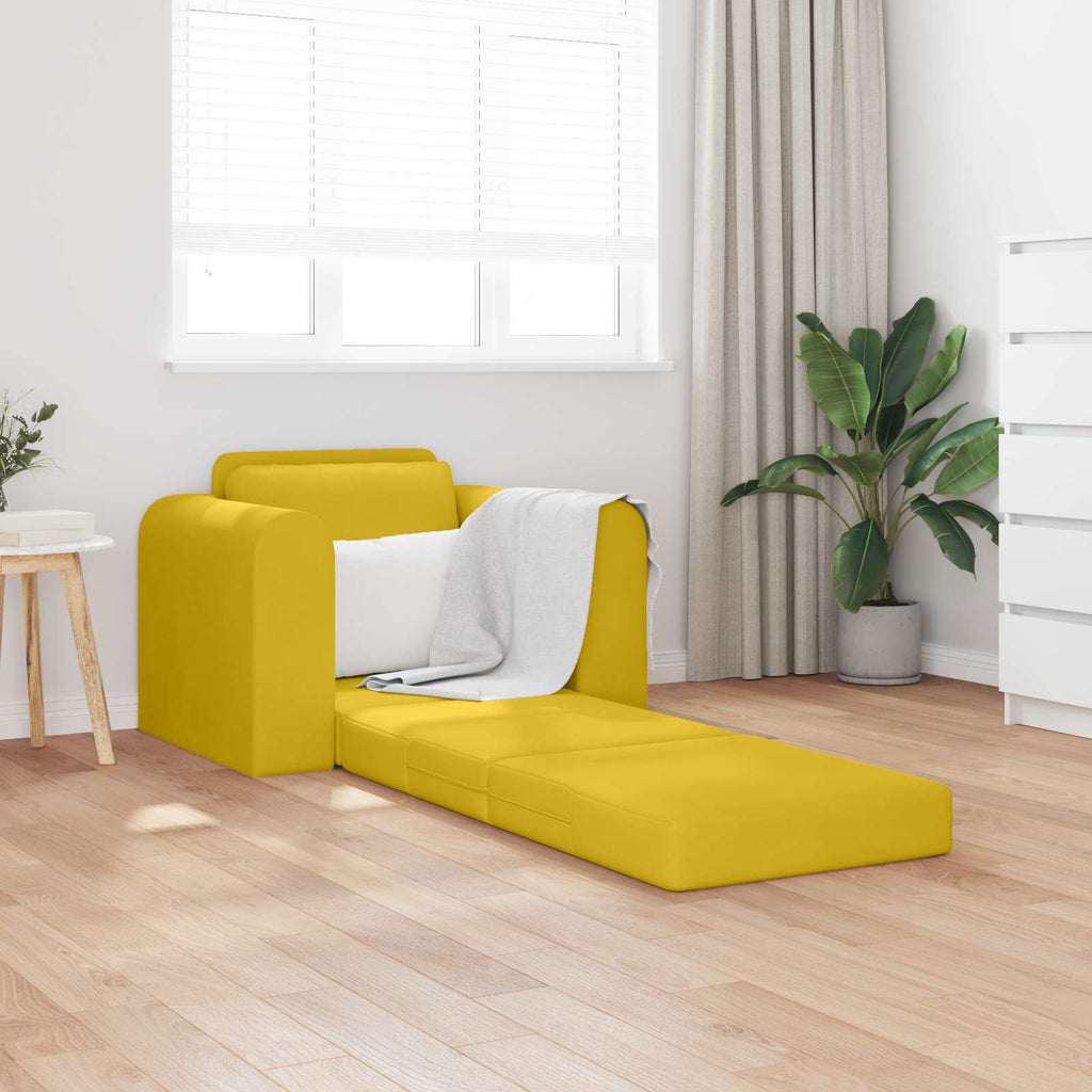 Schlafsofa Gelb 98 x 71 x 83 cm Samt