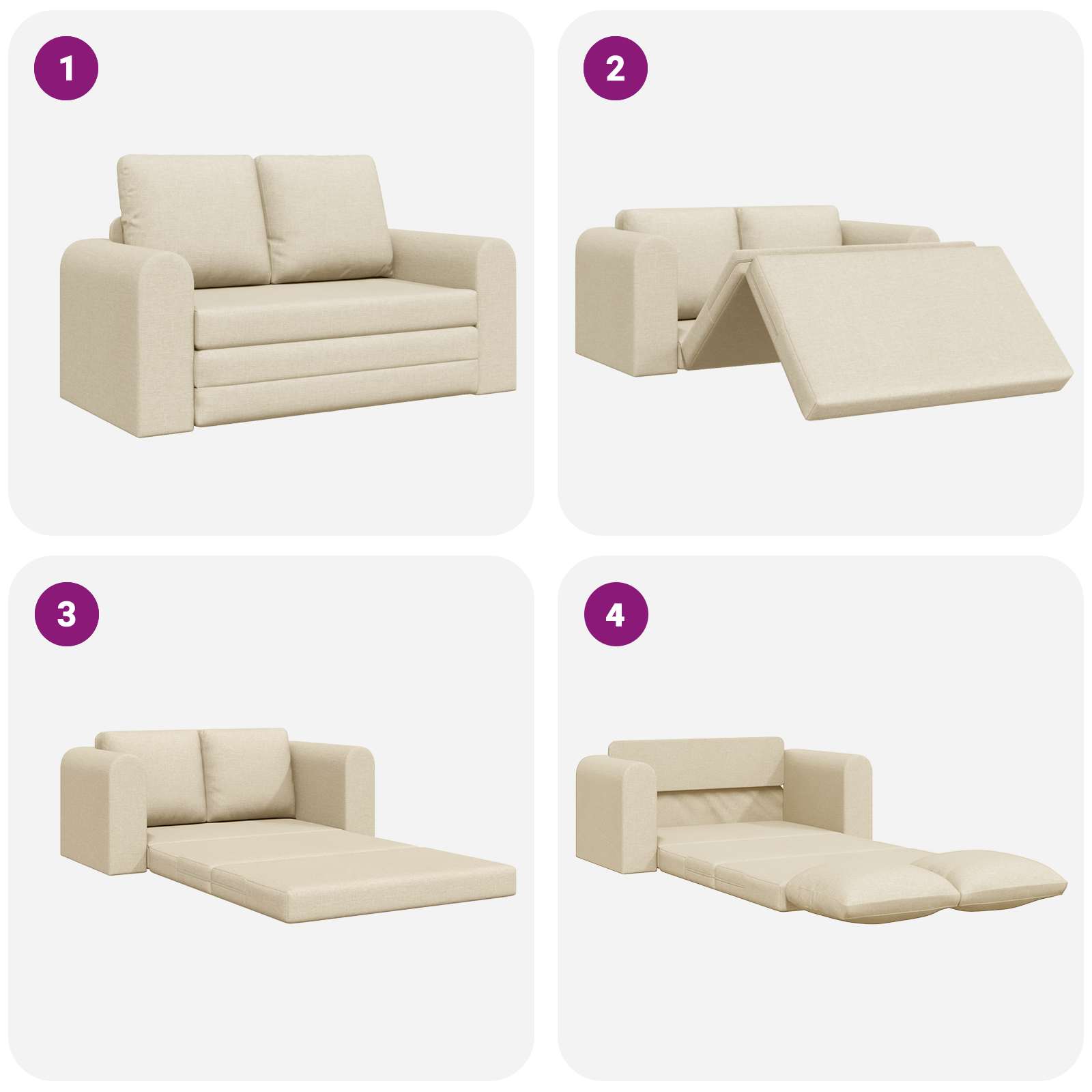 Schlafsofa 60cm Creme Stoff