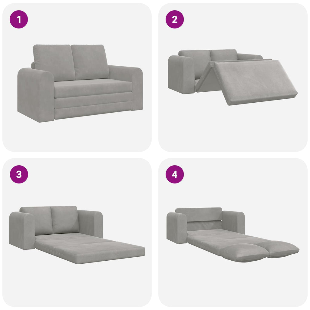 Schlafsofa Hellgrau 148 x 71 x 83 cm Samt