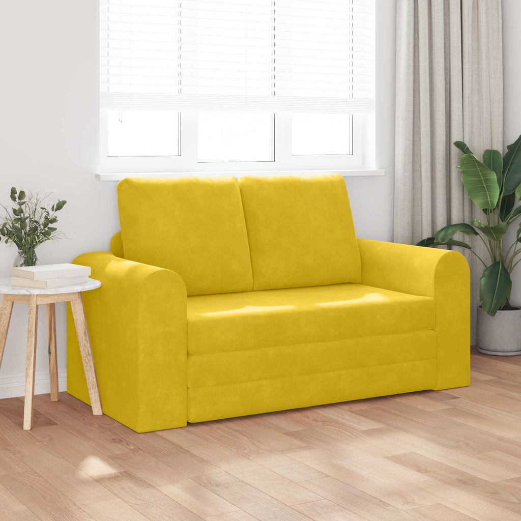 Schlafsofa Gelb 148 x 71 x 83 cm Samt