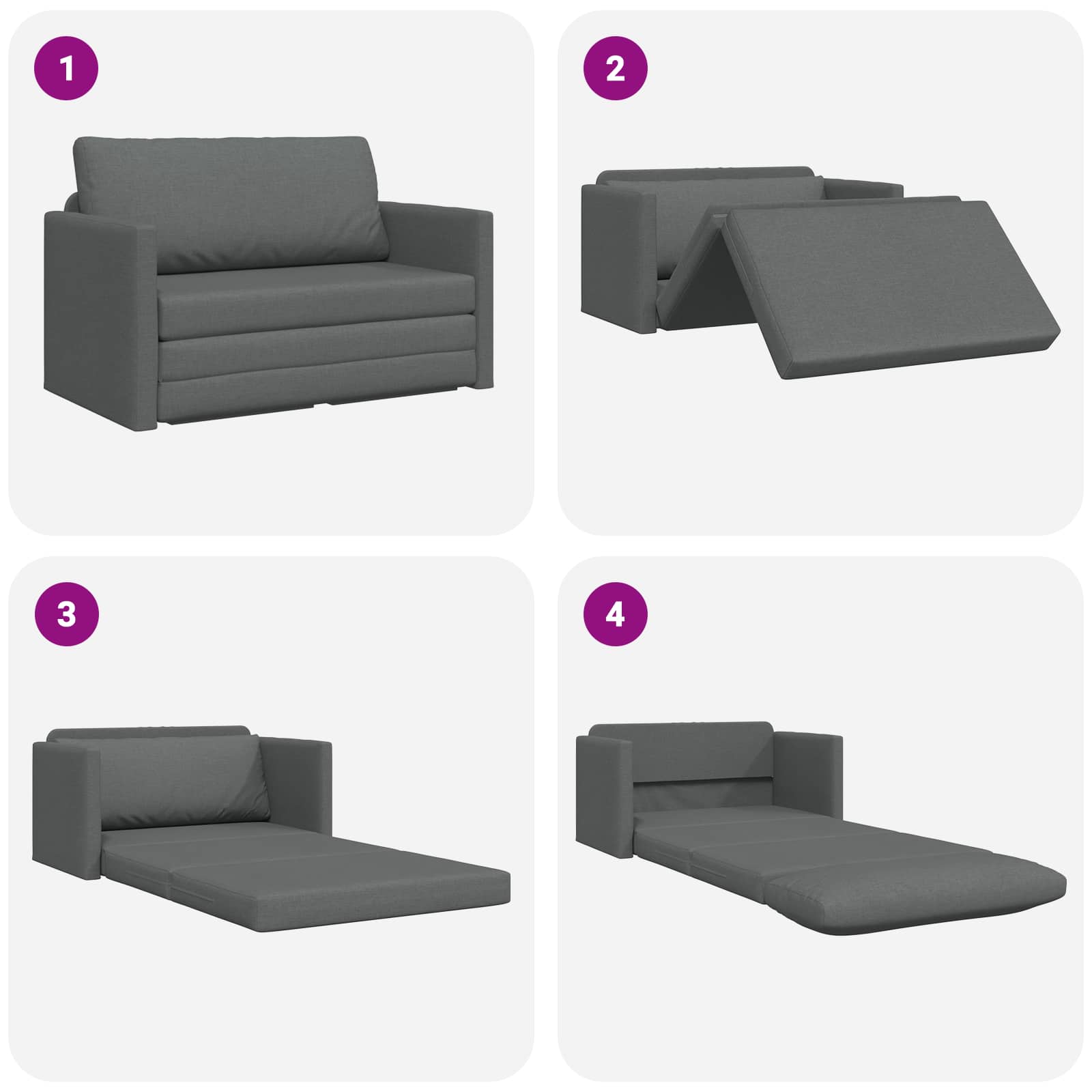 Schlafsofa 110cm Dunkelgrau Stoff