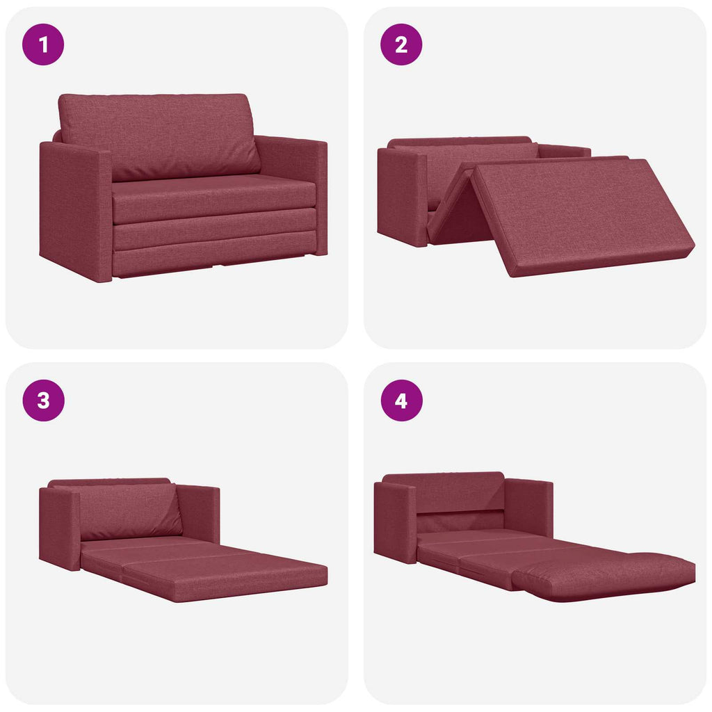Schlafsofa 110cm Weinrot Stoff