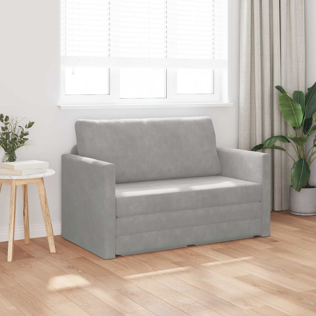 Schlafsofa Hellgrau 124 x 71 x 78 cm Samt