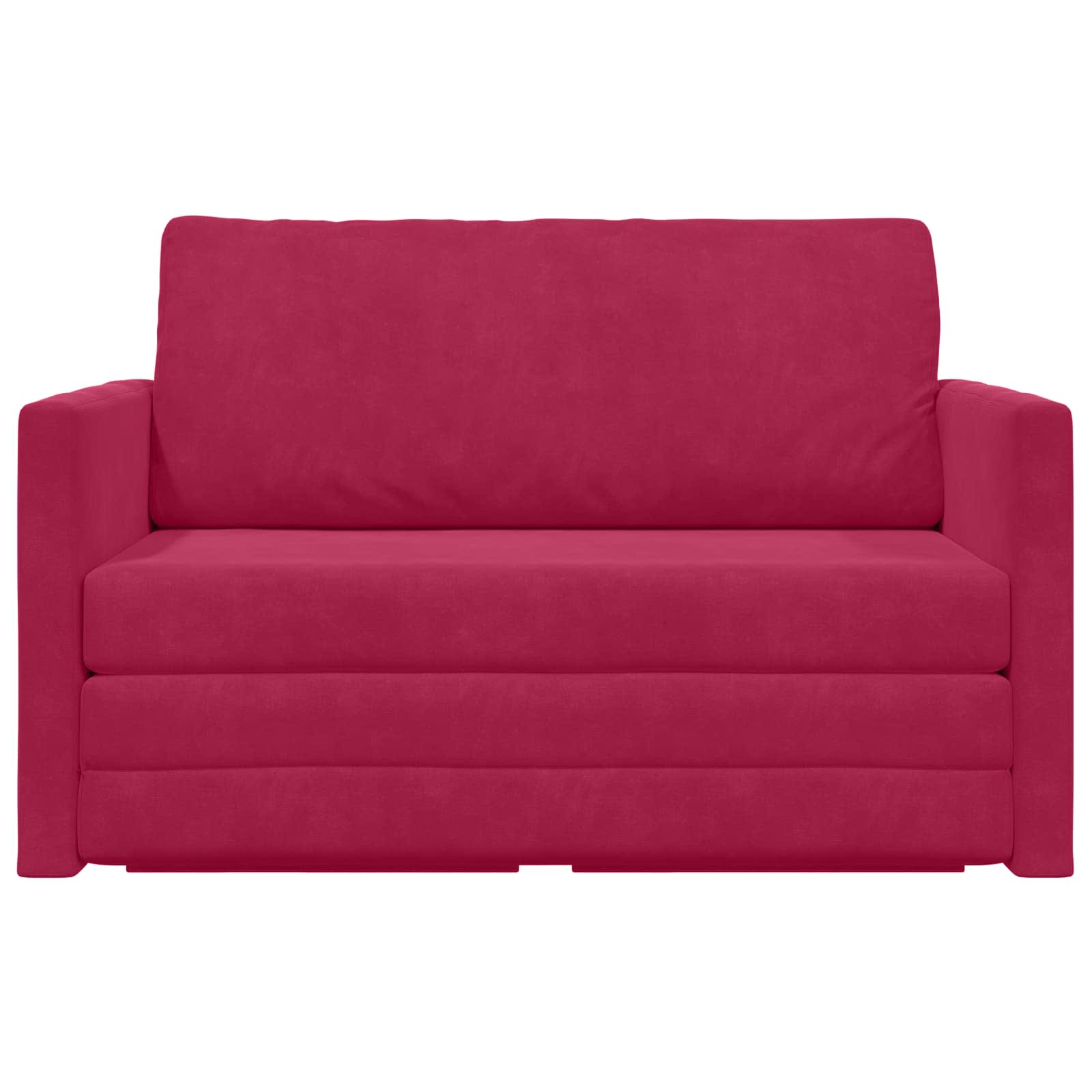 Schlafsofa Weinrot 124 x 71 x 78 cm Samt